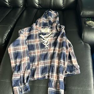 Garage flannel crop top